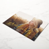 Invitation En Aluminium Graduation Script Photo Party recto verso (Rotation)