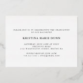 Invitation En Aluminium Graduation Script Photo Party recto verso (Verso)