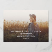 Invitation En Aluminium Graduation Script Photo Party recto verso (Verso)