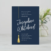 Invitation En Aluminium Graduation Tassel Parti de la marine moderne (Debout devant)