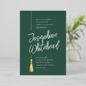 Invitation En Aluminium Graduation Tassel Parti vert moderne (Debout devant)