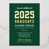 Invitation En Aluminium Gradué 2025 Modern Green Gold Graduation Party (Recto)