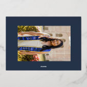 Invitation En Aluminium Gradué 2 Photo Marine Gold Foil Sash (Verso)