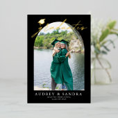 Invitation En Aluminium Gradués d'Arc moderne Double Graduation Party (Debout devant)