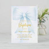 Invitation En Aluminium grand arc bleu pastel | Baptême (Debout devant)