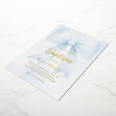 Invitation En Aluminium grand arc bleu pastel | Baptême (Rotation)