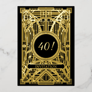 Invitation En Aluminium Grand Gatsby Art Déco des années 20