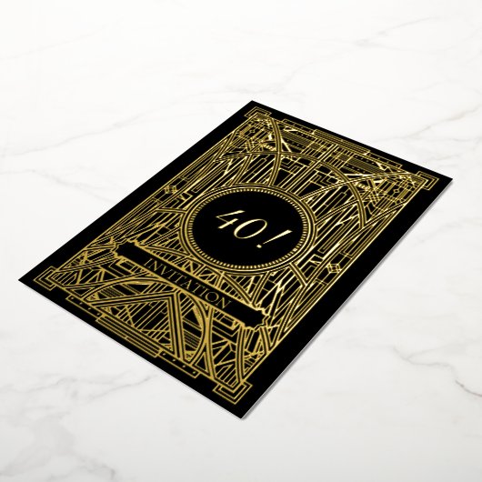 Invitation En Aluminium Grand Gatsby Art Déco des années 20 (Rotation)