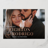 Invitation En Aluminium Grand moment | Photo Complète Enregistrer La Date (Recto)