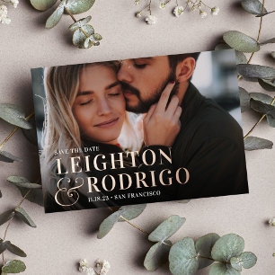 Invitation En Aluminium Grand moment Photo Complète Enregistrer La Date