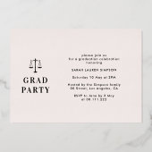 Invitation En Aluminium grand parti de l'école de droit (Verso)