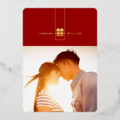 Invitation En Aluminium Grand Rectangle double bonheur Mariage chinois (Recto)