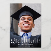 Invitation En Aluminium Grand Type Photo Graduation Party (Recto)