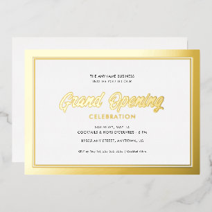 Invitation En Aluminium Grande ouverture de la calligraphie à huile d'or