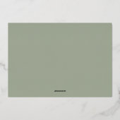 Invitation En Aluminium Grandes polices modernes sur Sage Vert Enregistrer (Verso)