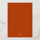 Invitation En Aluminium Gras Burnt Orange 30e Anniversaire Or (Verso)