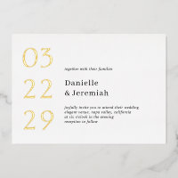 Gras Date Clean Minimal Élégant Mariage moderne