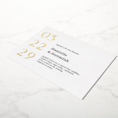 Invitation En Aluminium Gras Date Clean Minimal Élégant Mariage moderne (Rotation)