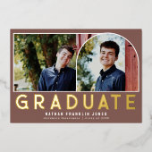 Invitation En Aluminium Gras Dusty Rose Graduation Arch Photo (Recto)