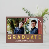Invitation En Aluminium Gras Dusty Rose Graduation Arch Photo (Debout devant)