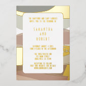 Invitation En Aluminium Gras et Mariage vert Edgy Olive (Recto)