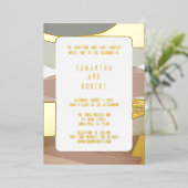 Invitation En Aluminium Gras et Mariage vert Edgy Olive (Debout devant)