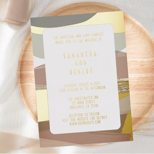 Invitation En Aluminium Gras et Mariage vert Edgy Olive