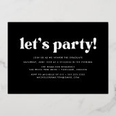 Invitation En Aluminium Gras Gold Typography Graduation Party (Verso)