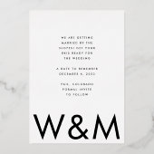 Invitation En Aluminium Gras Moderne Monogramme Photo Or Enregistrer La Da (Verso)