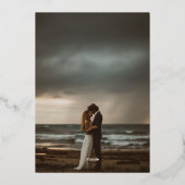 Invitation En Aluminium Gras Monogramme Noir Initiales Mariage photo moder (Verso)