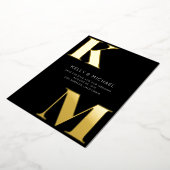 Invitation En Aluminium Gras Monogramme Noir Initiales Mariage photo moder (Rotation)