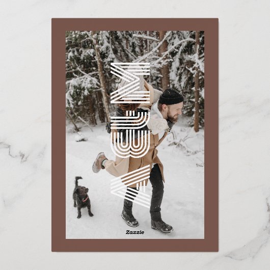 Invitation En Aluminium Gras Retro Monogram Mariage Terracotta (Verso)