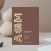 Invitation En Aluminium Gras Retro Monogram Mariage Terracotta