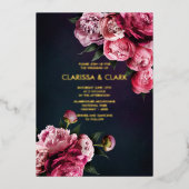 Invitation En Aluminium Gras rose moderne pivoine Mariage chic (Recto)