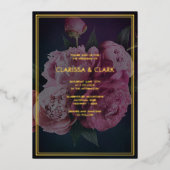 Invitation En Aluminium Gras rose moderne pivoine Mariage chic (Recto)