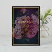 Invitation En Aluminium Gras rose moderne pivoine Mariage chic (Debout devant)