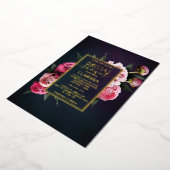Invitation En Aluminium Gras rose Moody Peony Fête des mariées chic (Rotation)