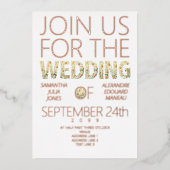 Invitation En Aluminium Gras Rustique moderne Boho Floral Mariage (Recto)