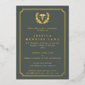 Invitation En Aluminium Gray Green Infirmière inscrite Caduceus+Laurel Wre (Recto)