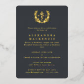Invitation En Aluminium Gray MD Asclepius+Laurel Wreath Graduation Party (Recto)