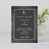 Invitation En Aluminium Gray silver modern monogram rustic wedding (Debout devant)