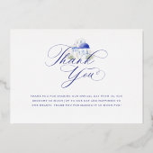 Invitation En Aluminium Grèce Mariage Merci Script Monogramme Photo (Verso)