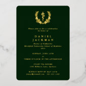 Invitation En Aluminium Green Asclepius Médicale School Graduation (Recto)