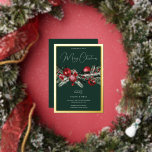 Invitation En Aluminium Green Classic Christmas Party Gold Border<br><div class="desc">Green Classic Christmas Party Gold Border Foil Invitation Voir les articles correspondants dans notre magasin de niche et de nid</div>