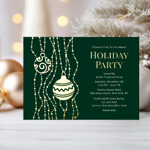 Invitation En Aluminium Green Elegant Noël Fête d'entreprise