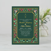 Invitation En Aluminium Green Enchanter Botanical Floral Garden Mariage (Debout devant)