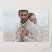 Invitation En Aluminium Green Gold Foil Photo Enregistrer la date Invitati (Verso)