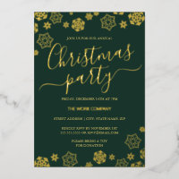 Green Gold Snowflake Corporate Christmas Party