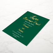Invitation En Aluminium Green & Gold Two Become One Foil Wedding Invitatio (Rotation)
