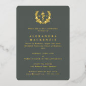 Invitation En Aluminium Green MD Asclepius+Laurel Wreath Graduation Party (Recto)